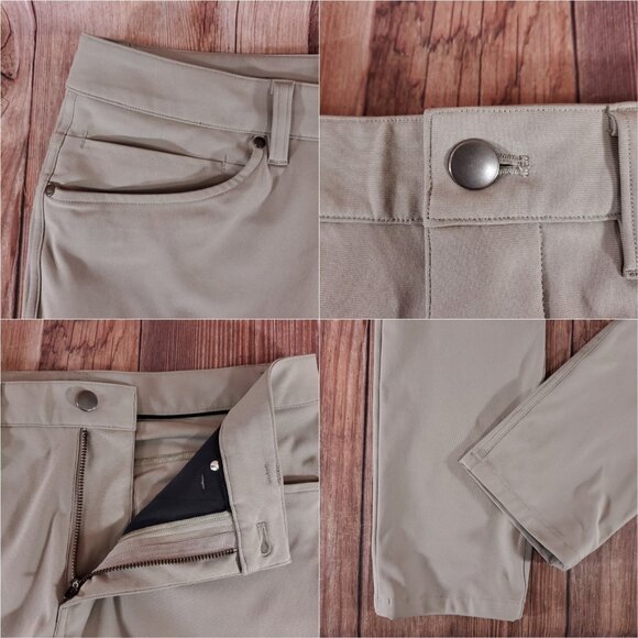 Lululemon Mens Size 30X31 ABC Pants Slim Warpstreme Tan M5704S - Picture 4 of 9
